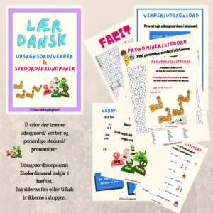 Lær dansk - Træningshæfte udsagnsord/verber og stedord/pronomener