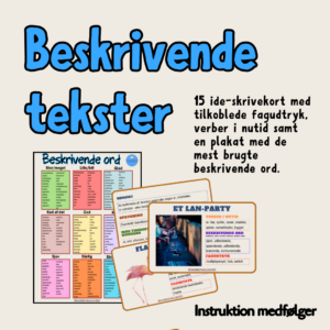 Beskrivende tekstkort med opskrift