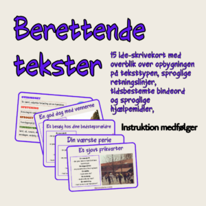 Berettende tekstkort med opskrift