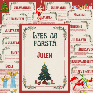 Læs og forstå – Julen 🎄 Fem ark med læsning og tilhørende spørgsmål