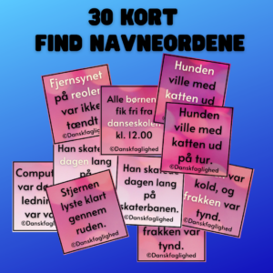 Find navneordene – kortspil til grammatiktræning