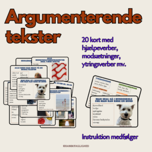 Argumenterende tekstkort med opskrift