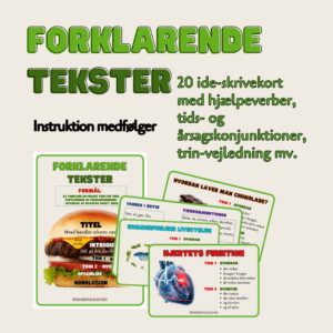 Forklarende tekstkort med opskrift