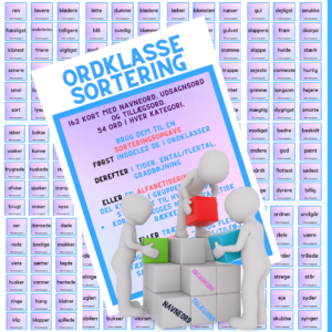 Ordklassesortering – 162 kort til arbejde med ordklasser